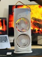Rechargeable Double Ended Spray Fan with Portable Air Cooler and LED Light Air Humidifier